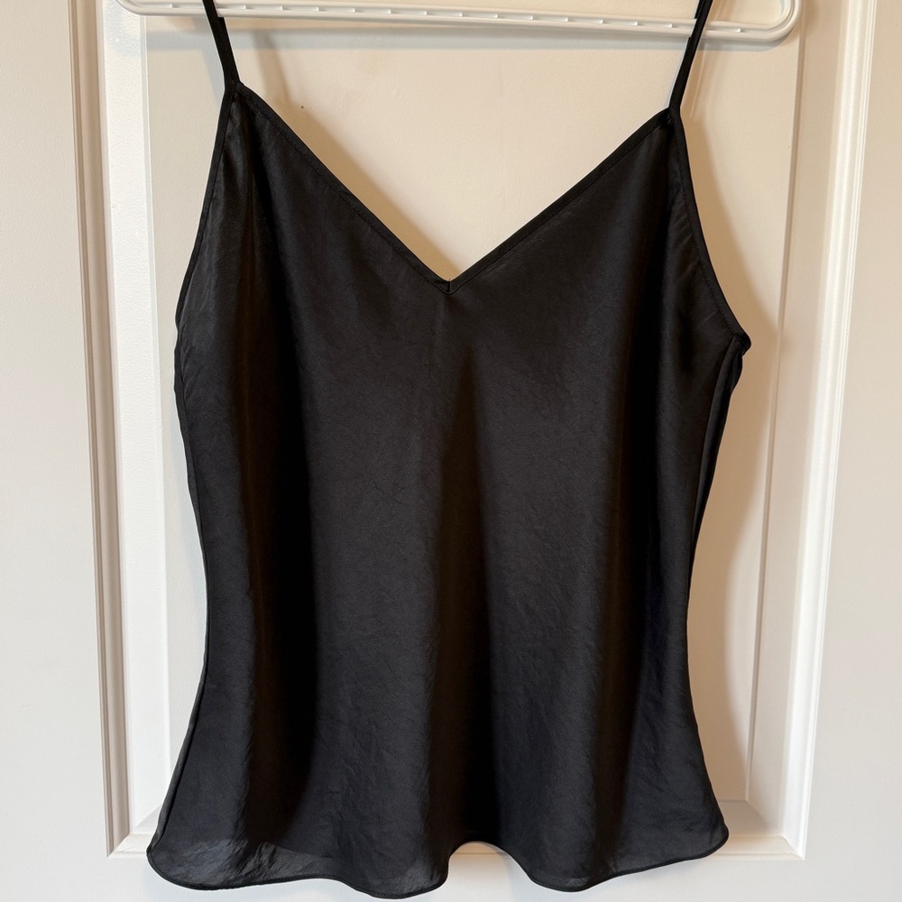 Wilfred Black Satin V-Neck Camisole Top - sz Large